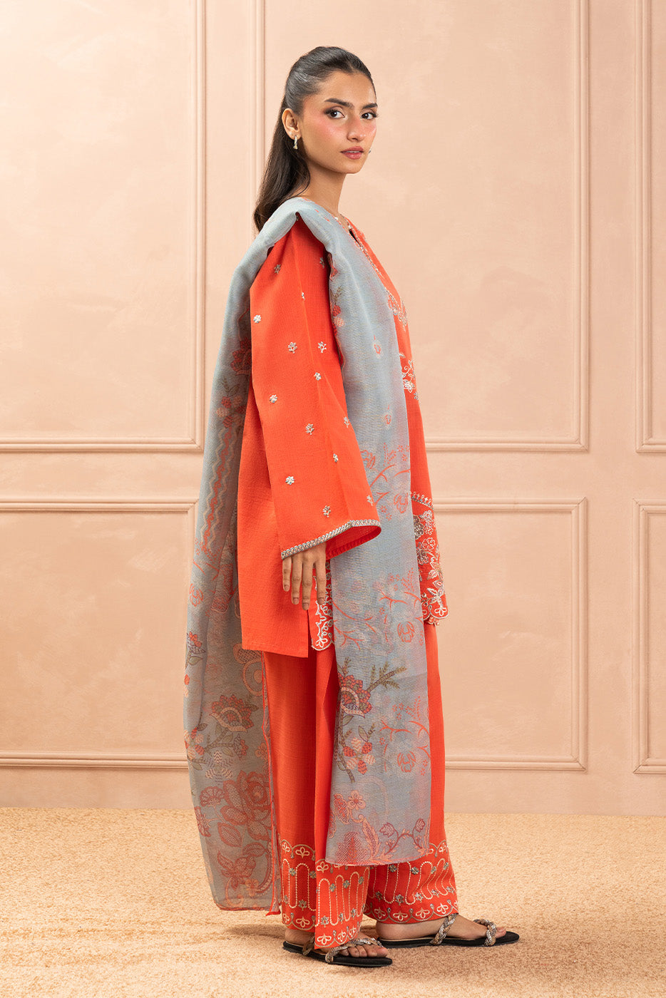 2 PIECE EMBROIDERED TWO WAY SLUB SUIT (HIGH CASUAL)