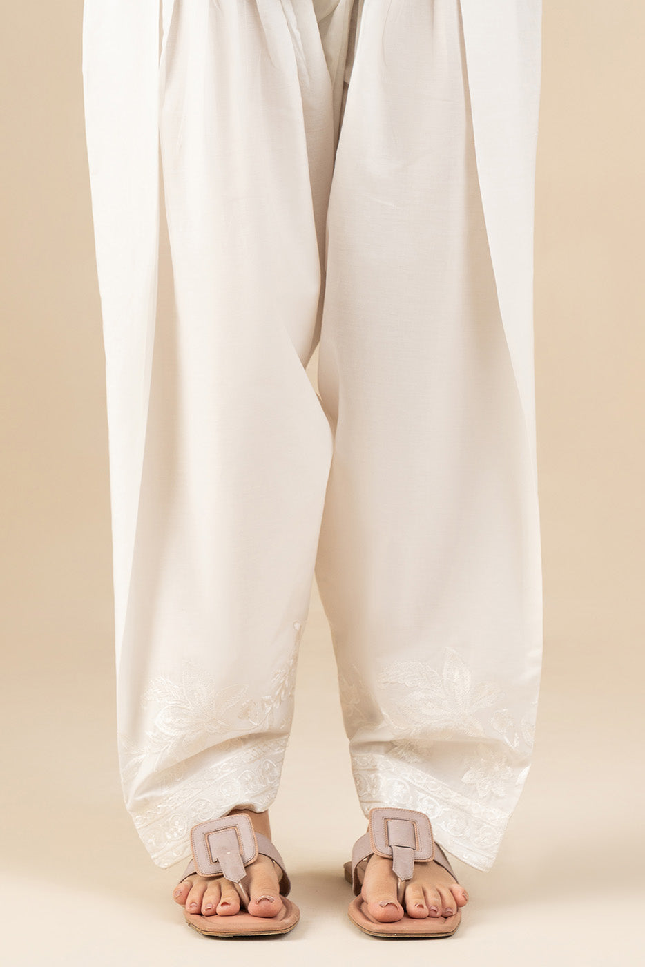 EMBROIDERED SHALWAR - BT1260006PT1571-OFF WHITE-181556-8