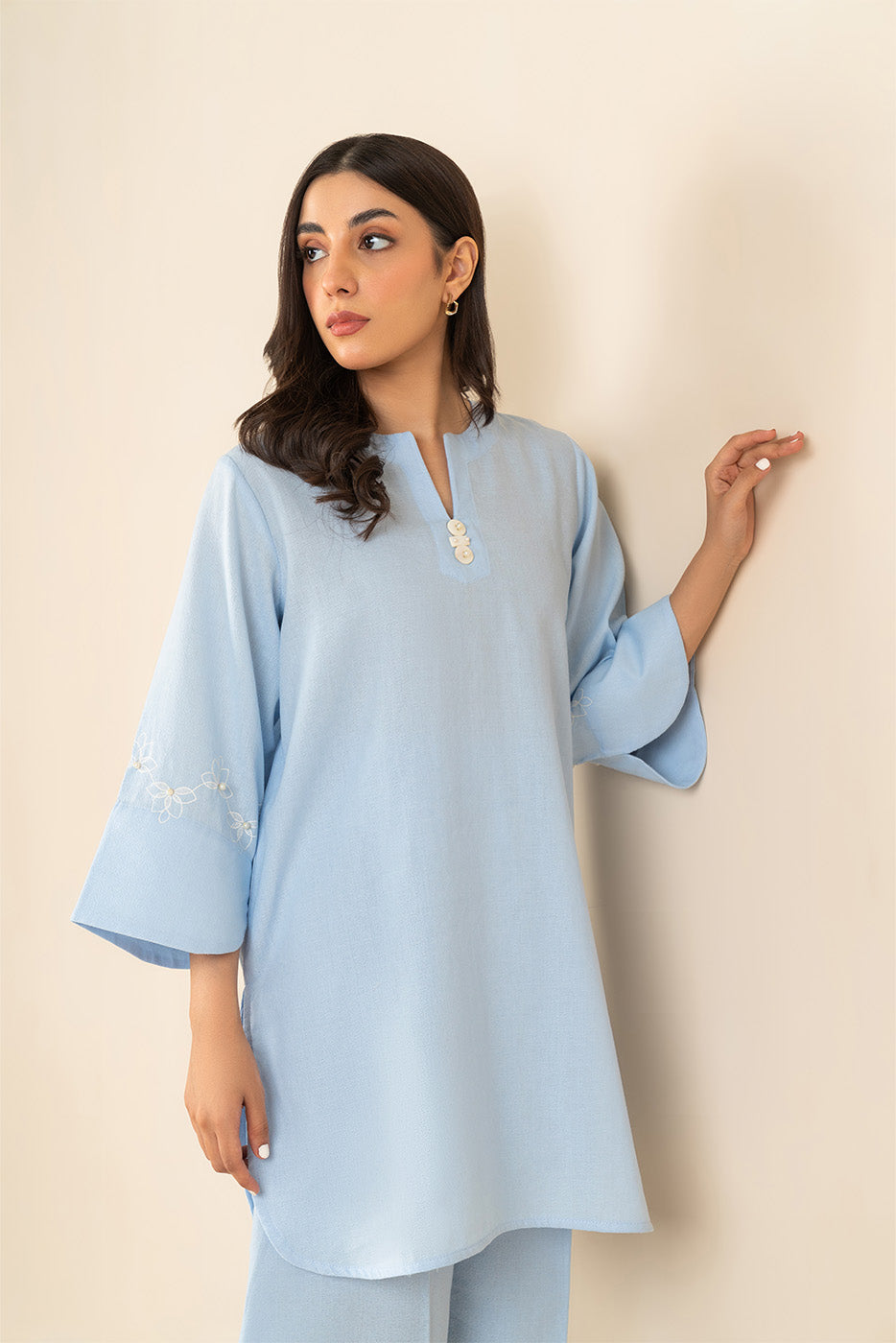 2 PIECE EMBROIDERED YARN DYED SUIT (PRET)