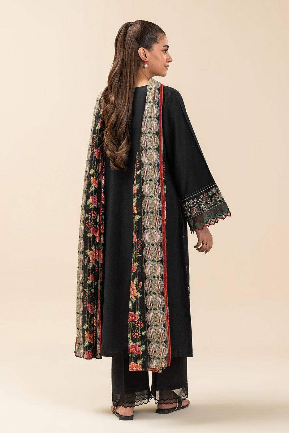 3 Piece Embroidered Lawn Suit-Spring Night (Unstitched)