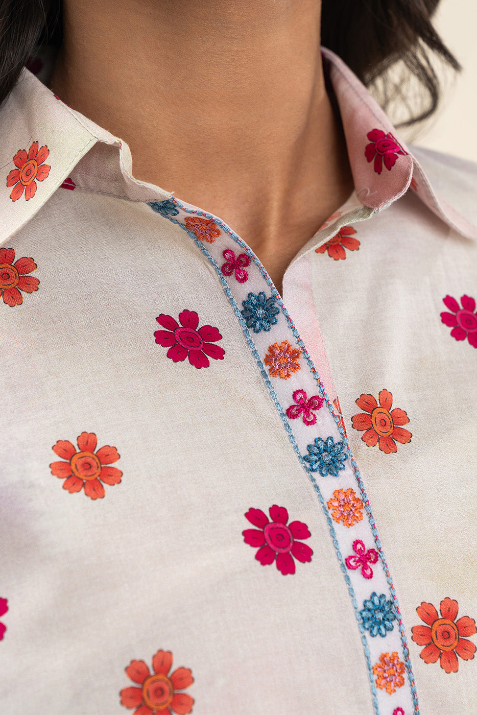 2 Piece Embroidered Lawn Suit-Petal Poetry (Unstitched)