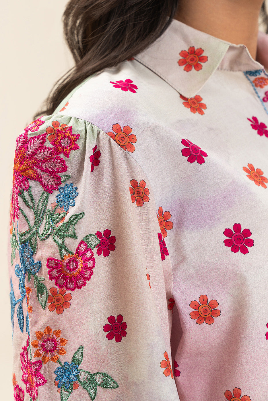 2 Piece Embroidered Lawn Suit-Petal Poetry (Unstitched)