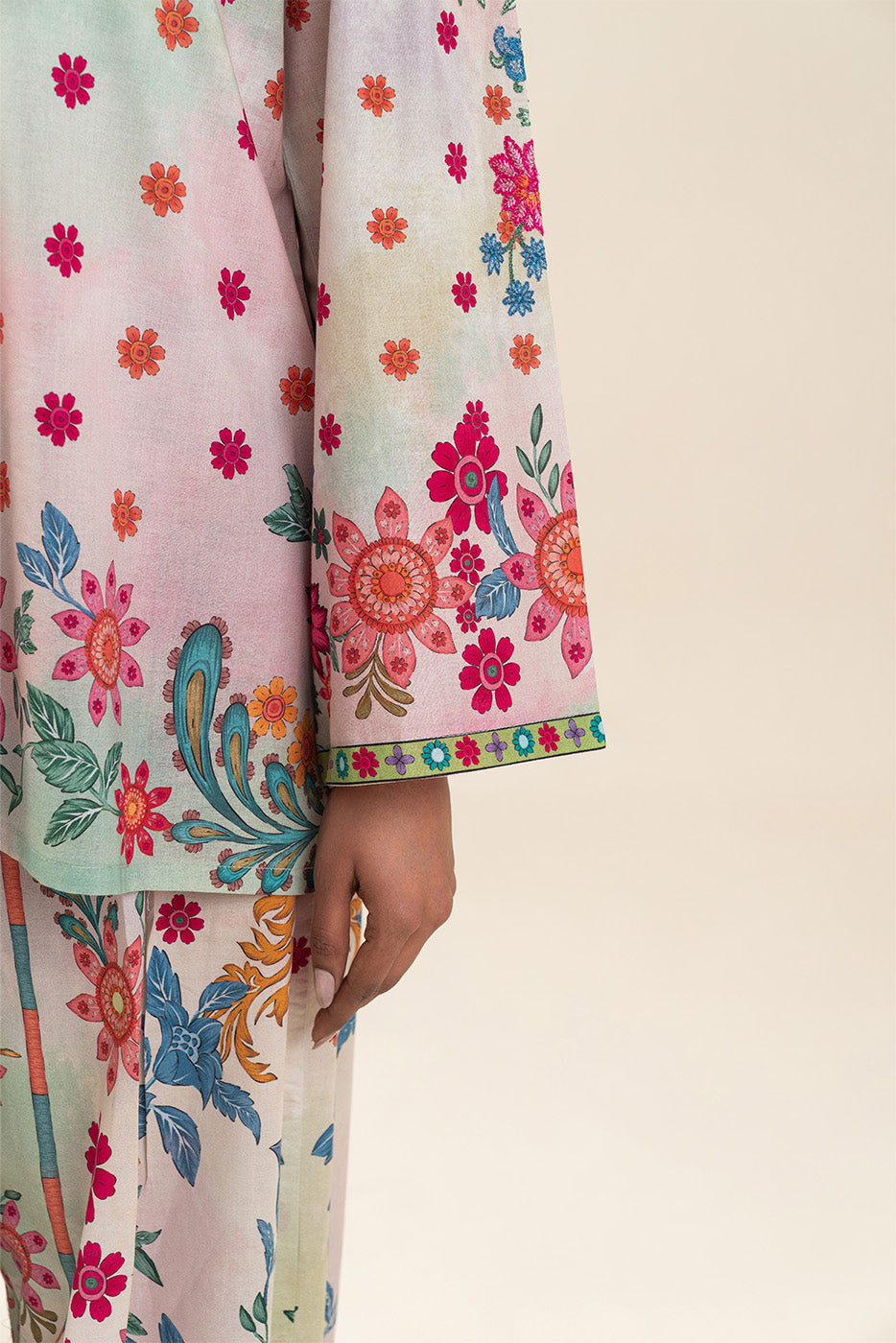 2 Piece Embroidered Lawn Suit-Petal Poetry (Unstitched)