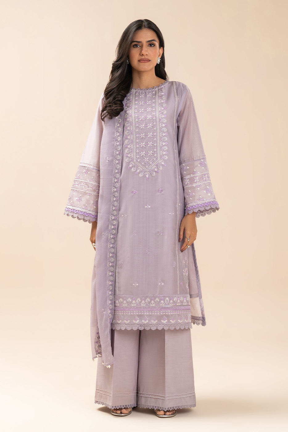 4 Piece Embroidered Lawn Suit-Ornate (Unstitched)