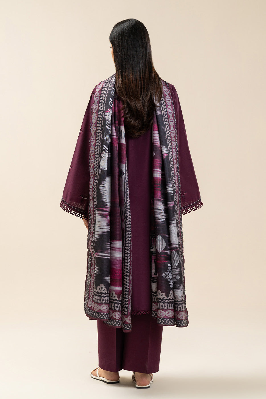 3 Piece Embroidered Lawn Suit-Tribal Code (Unstitched)
