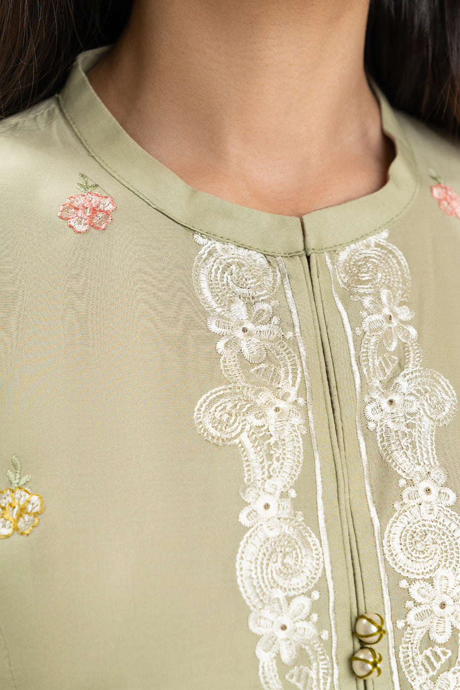 3 Piece Embroidered Lawn Suit-Coral Reef (Unstitched)