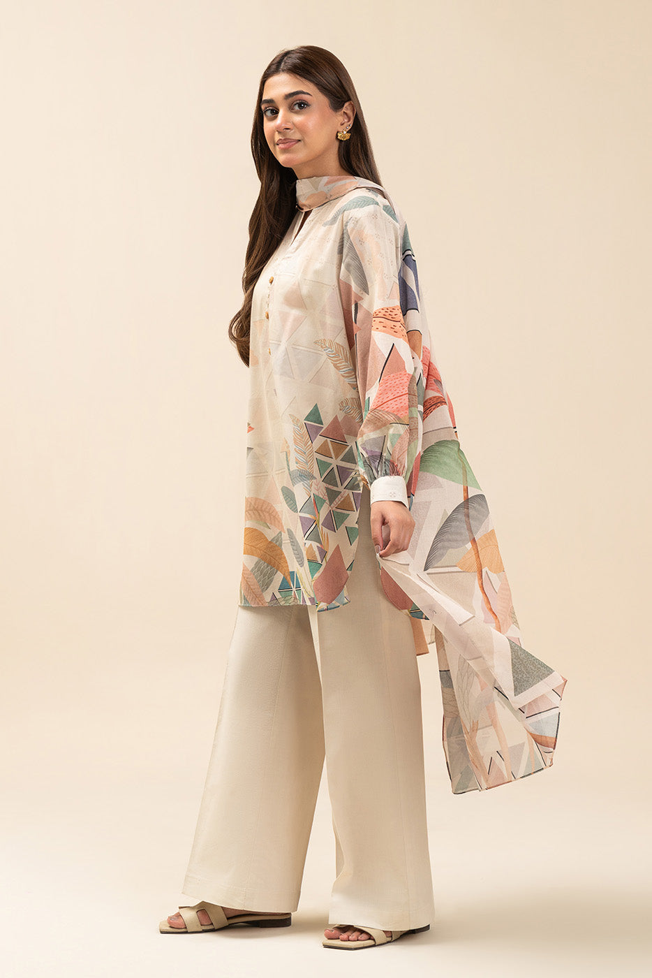 3 Piece Printed Lawn Suit-Muted Harmony (Unstitched)