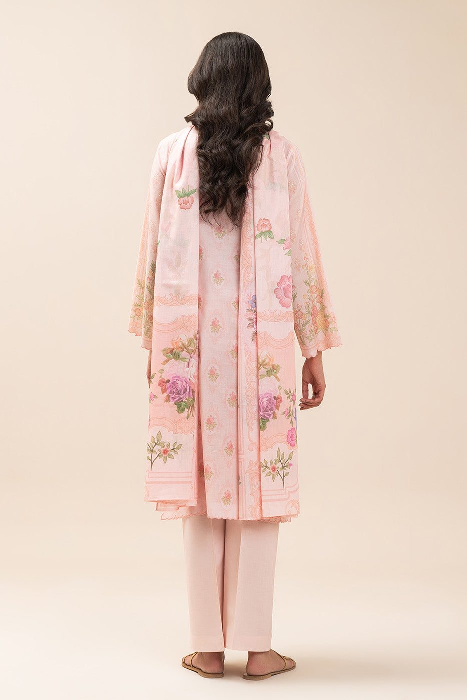 3 PIECE PRINT LAWN SUIT-PASTEL SERENITY (UNSTITCHED)