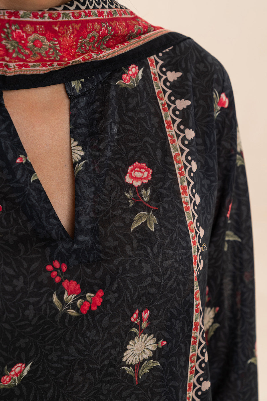 3 PIECE PRINT LAWN SUIT-FLORAL MUSK (UNSTITCHED)