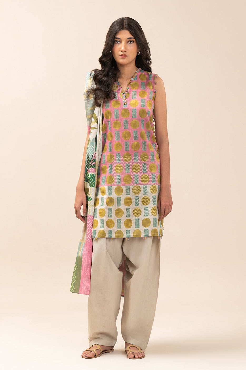 3 PIECE PRINT LAWN SUIT-FLEOR PRISM (UNSTITCHED)