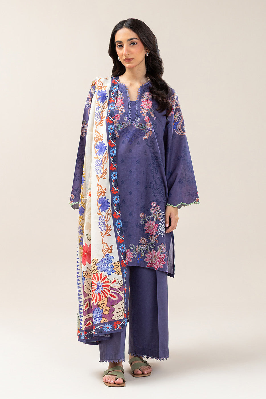 3 PIECE PRINTED LAWN SUIT (PRET)