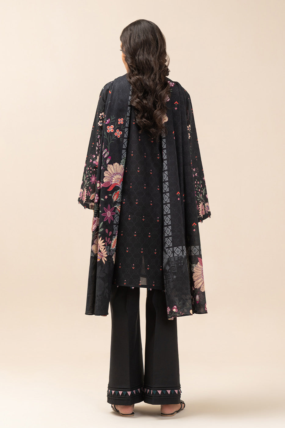 3 Piece Print Lawn Suit-Floral Eclipse (Unstitched)