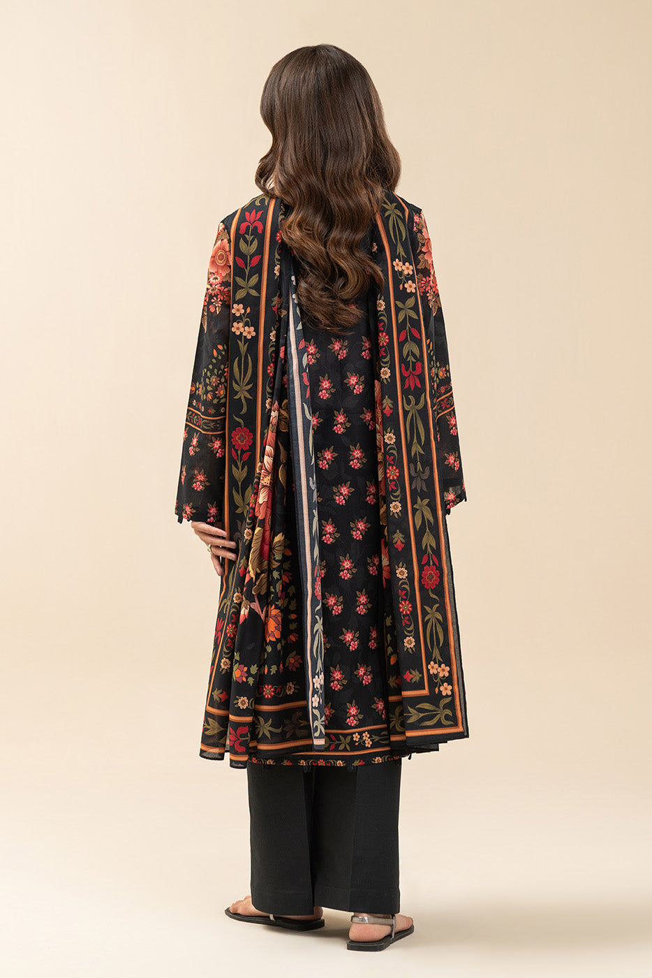 3 Piece Printed Lawn Suit-Twilight Blossom (Unstitched)