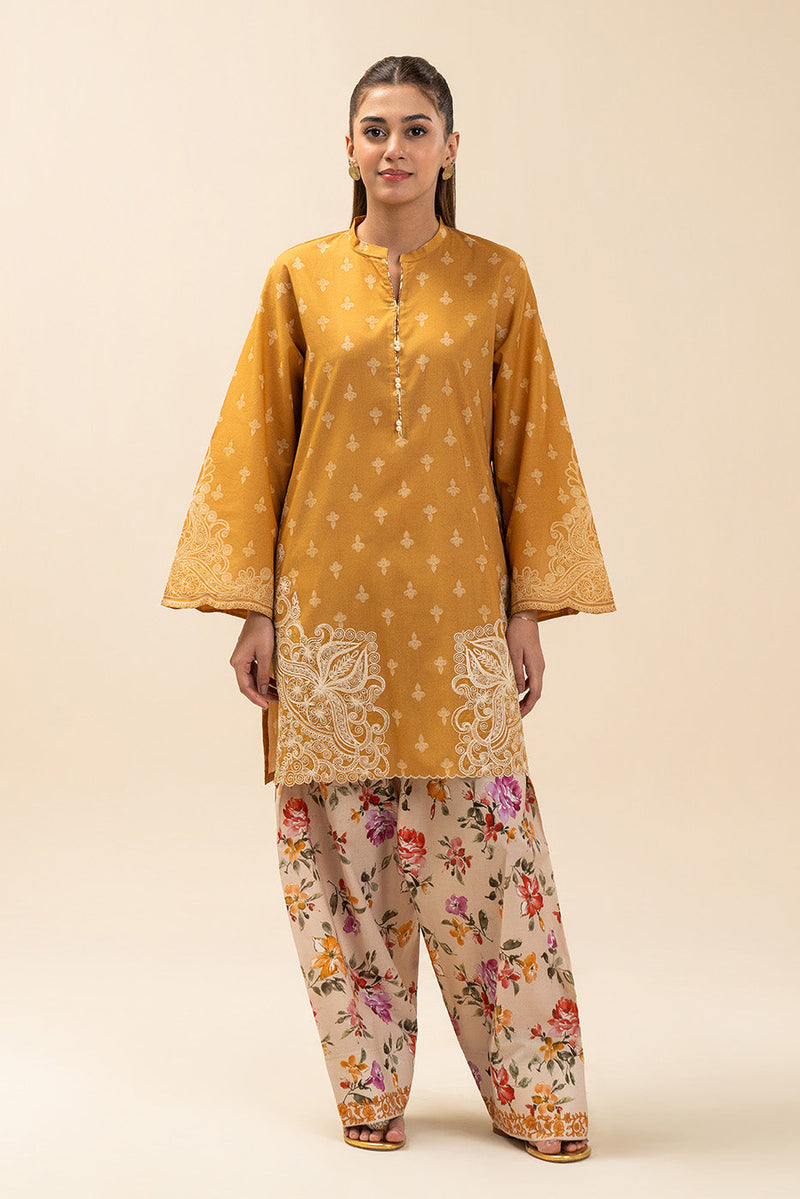 2 Piece Embroidered Lawn Suit-Blooming Glaze (Unstitched)