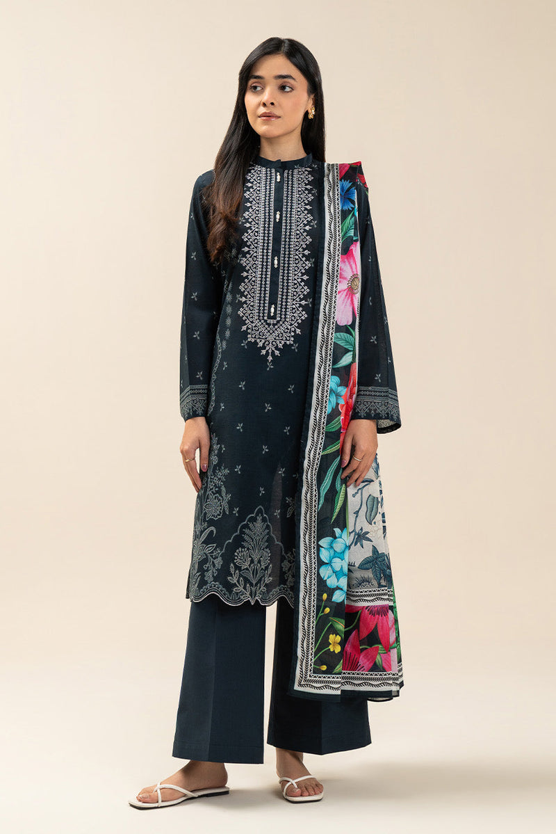 3 Piece Embroidered Lawn Suit-Verdant Bloom (Unstitched)