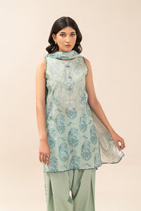 3 PIECE EMBROIDERED LAWN SUIT-HAZE ICE (UNSTITCHED)