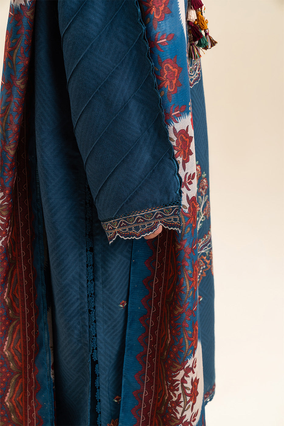 3 PIECE EMBROIDERED SELF JACQUARD SUIT-INDIGO HAZE (UNSTITCHED)