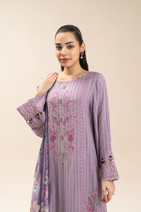 3 PIECE EMBROIDERED SELF JACQUARD SUIT-LAVENDER MUSE (UNSTITCHED)
