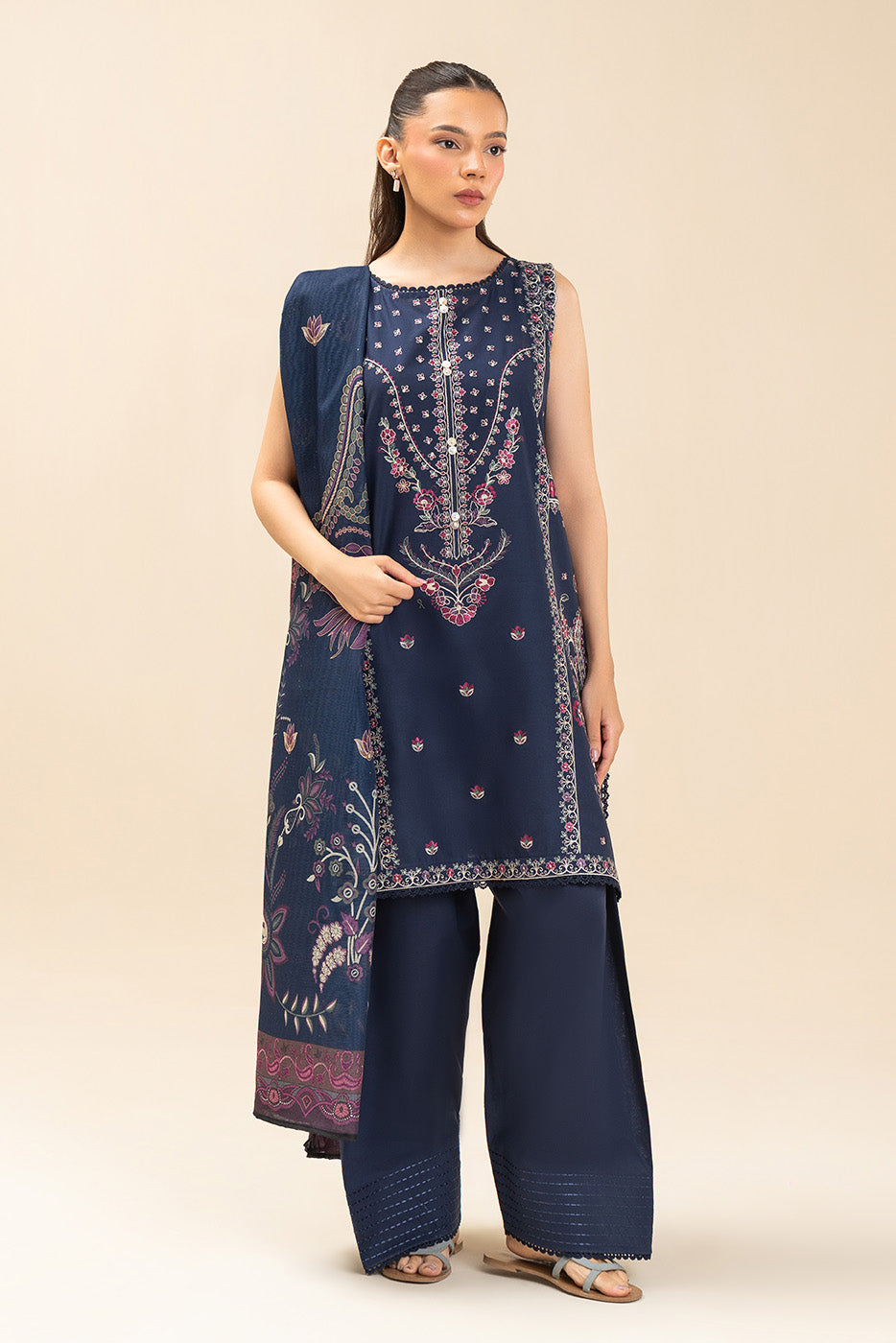3 PIECE EMBROIDERED LAWN SUIT-SAPPHIRE GRACE (UNSTITCHED)
