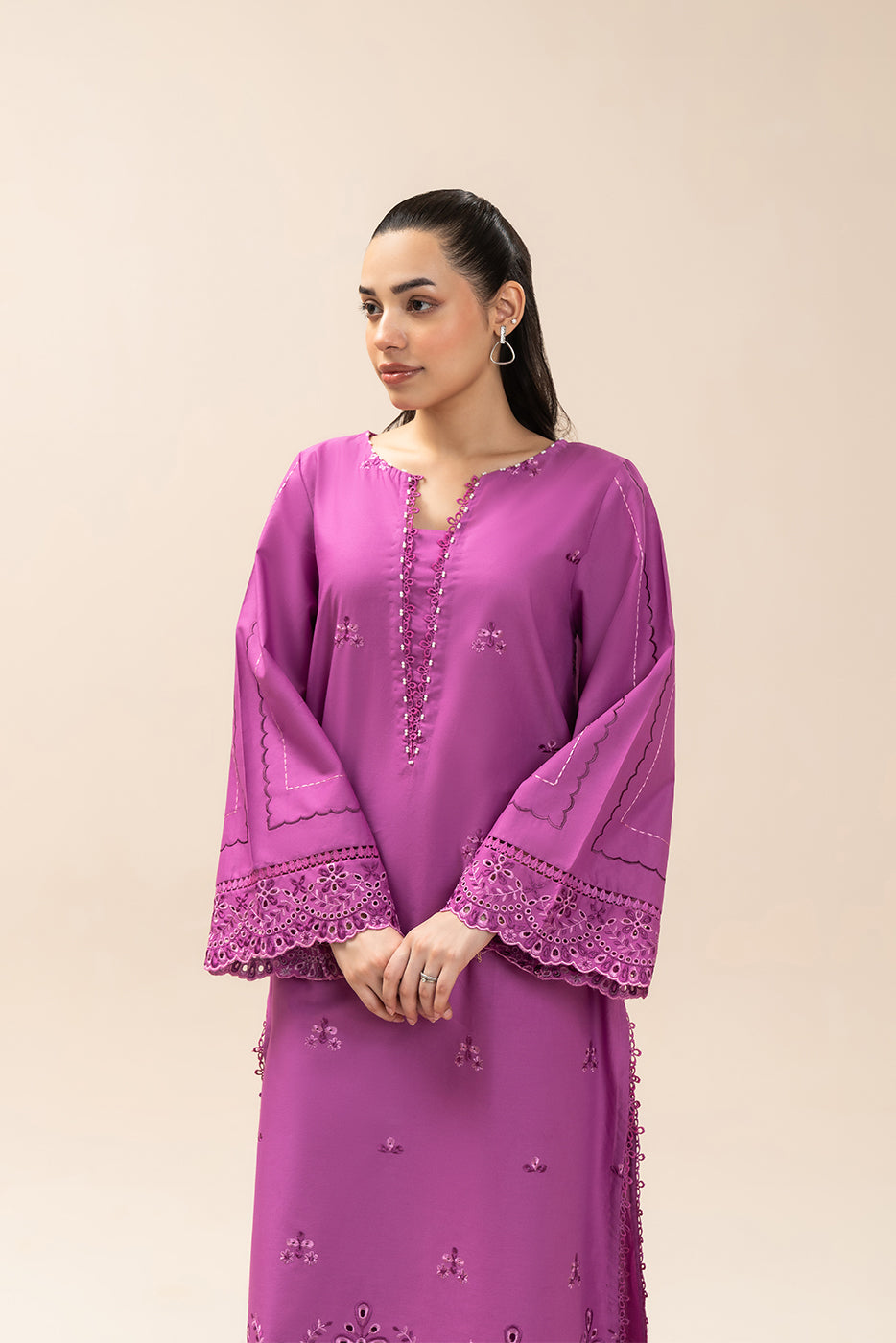 2 PIECE EMBROIDERED LAWN SUIT-TAUPE ROYALE (UNSTITCHED)