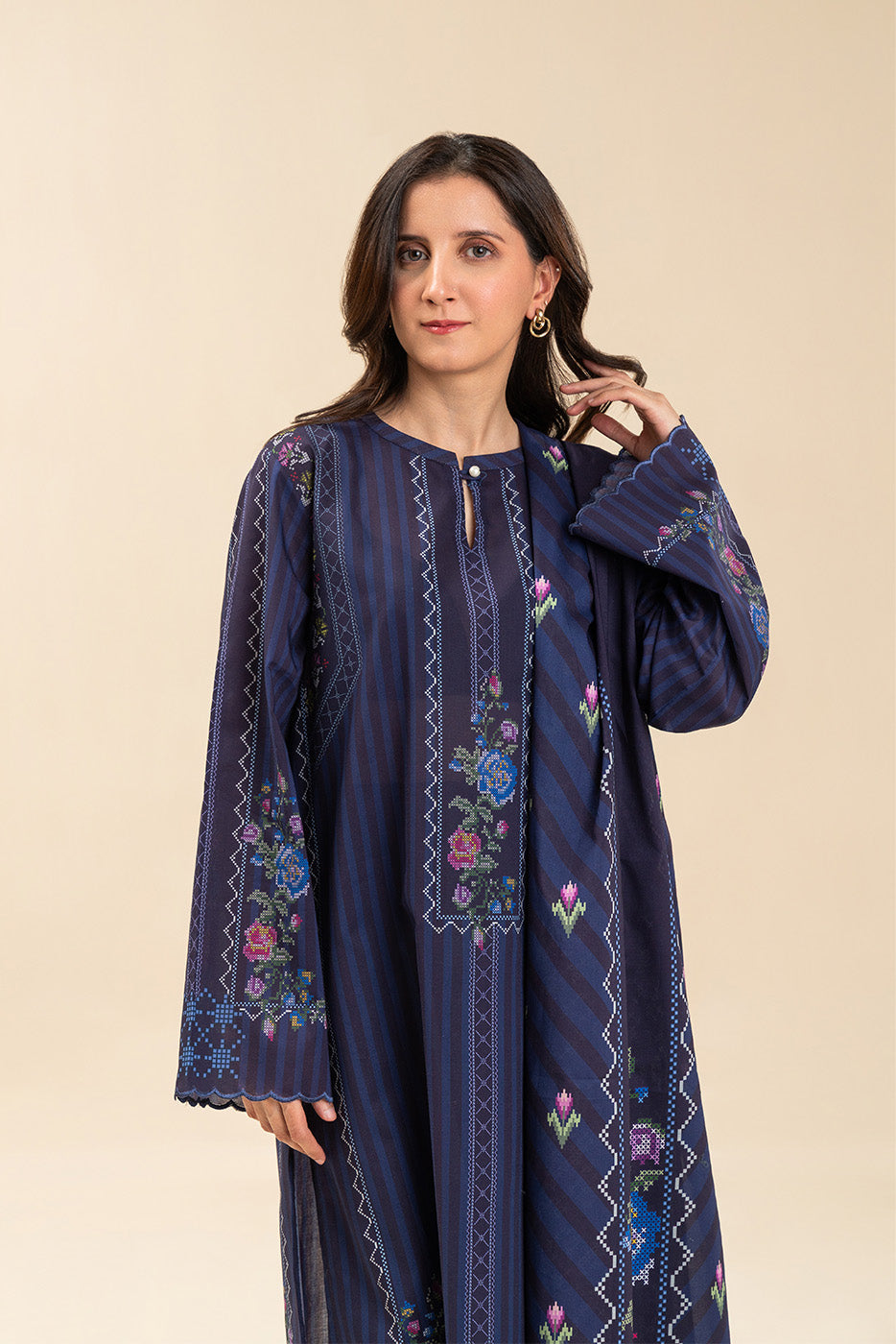 3 PICE PRINTED LAWN SUIT-SORCERER’S GARDEN (UNSTITCHED)