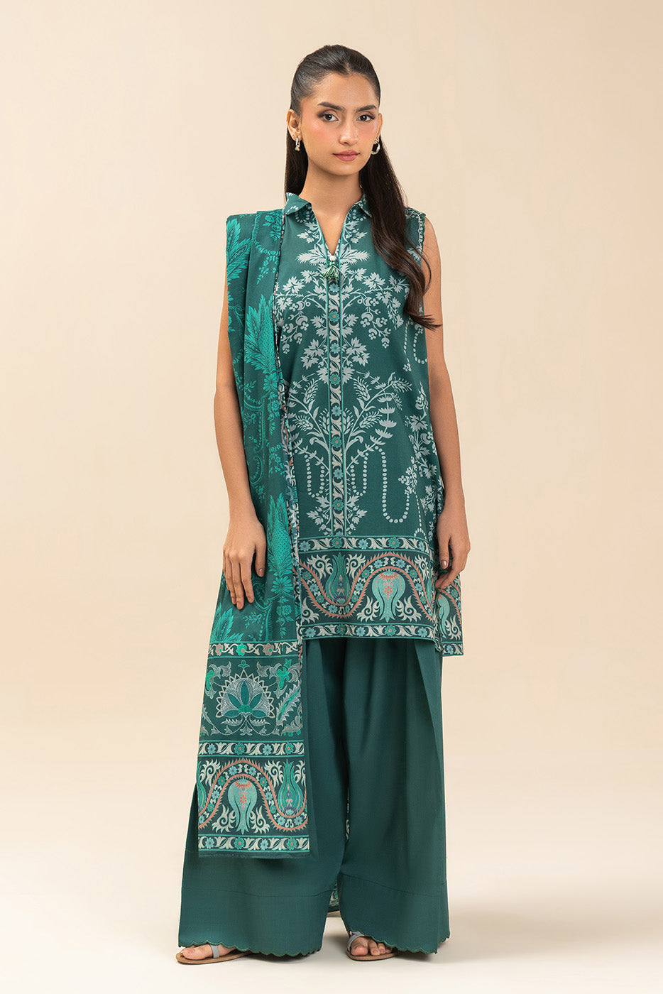 3 PIECE PRINTED LAWN SUIT-MOON MYSTERY (UNSTITCHED)