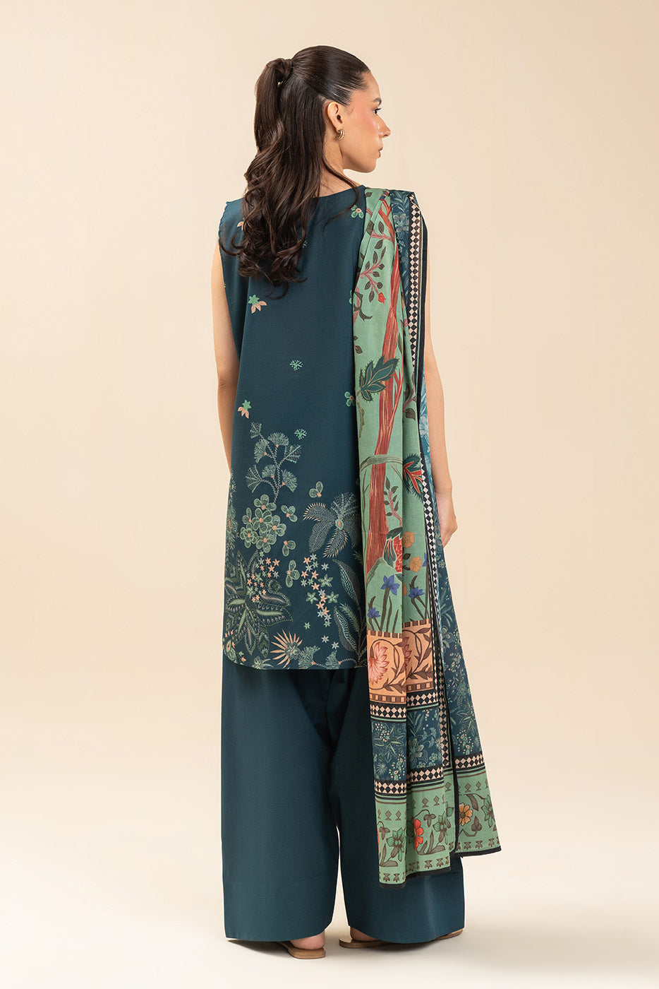 3 PIECE PRINTED LAWN SUIT-MISTY BREEZE (UNSTITCHED)