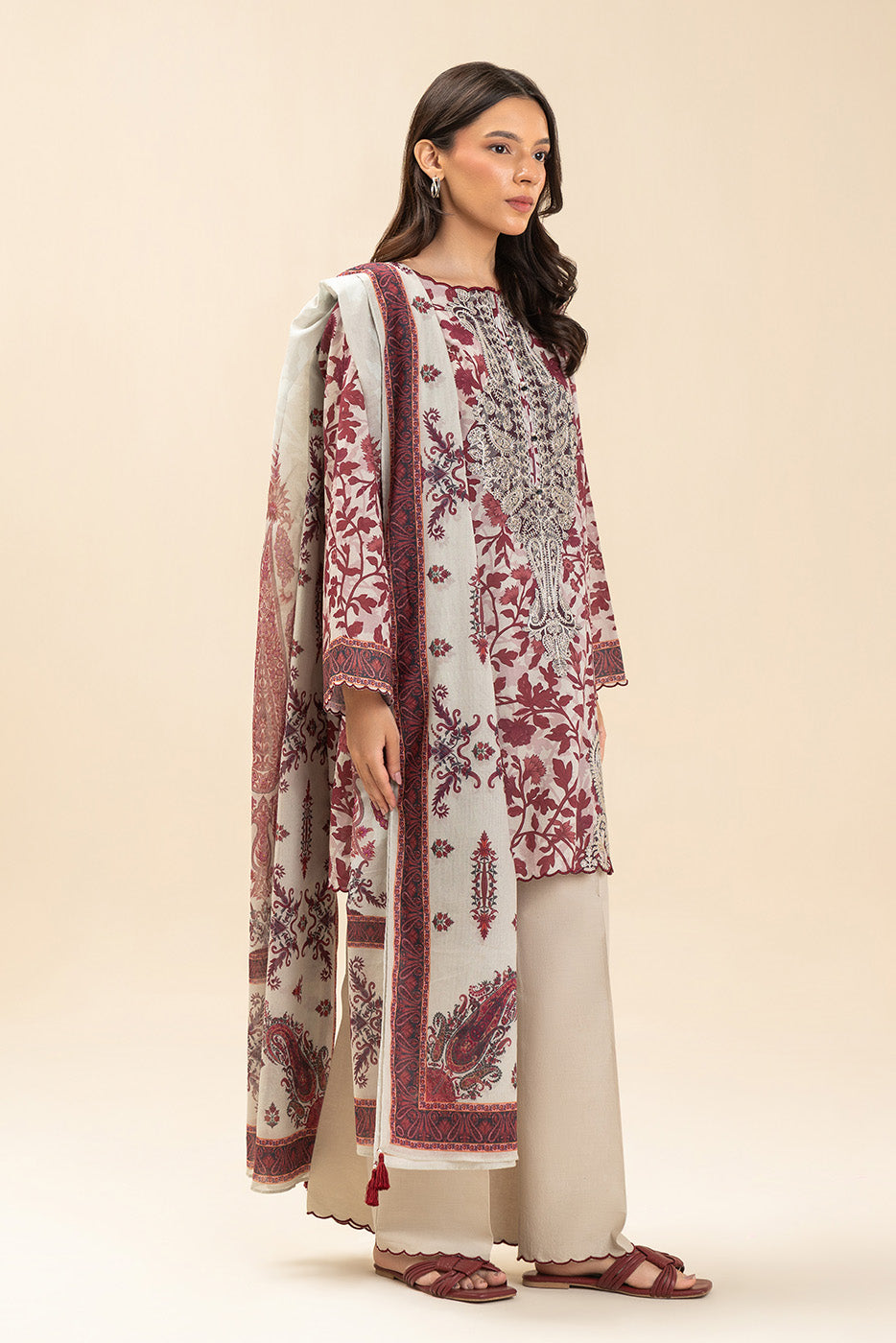 3 PIECE EMBROIDERED LAWN SUIT-RUBY ASH (UNSTITCHED)