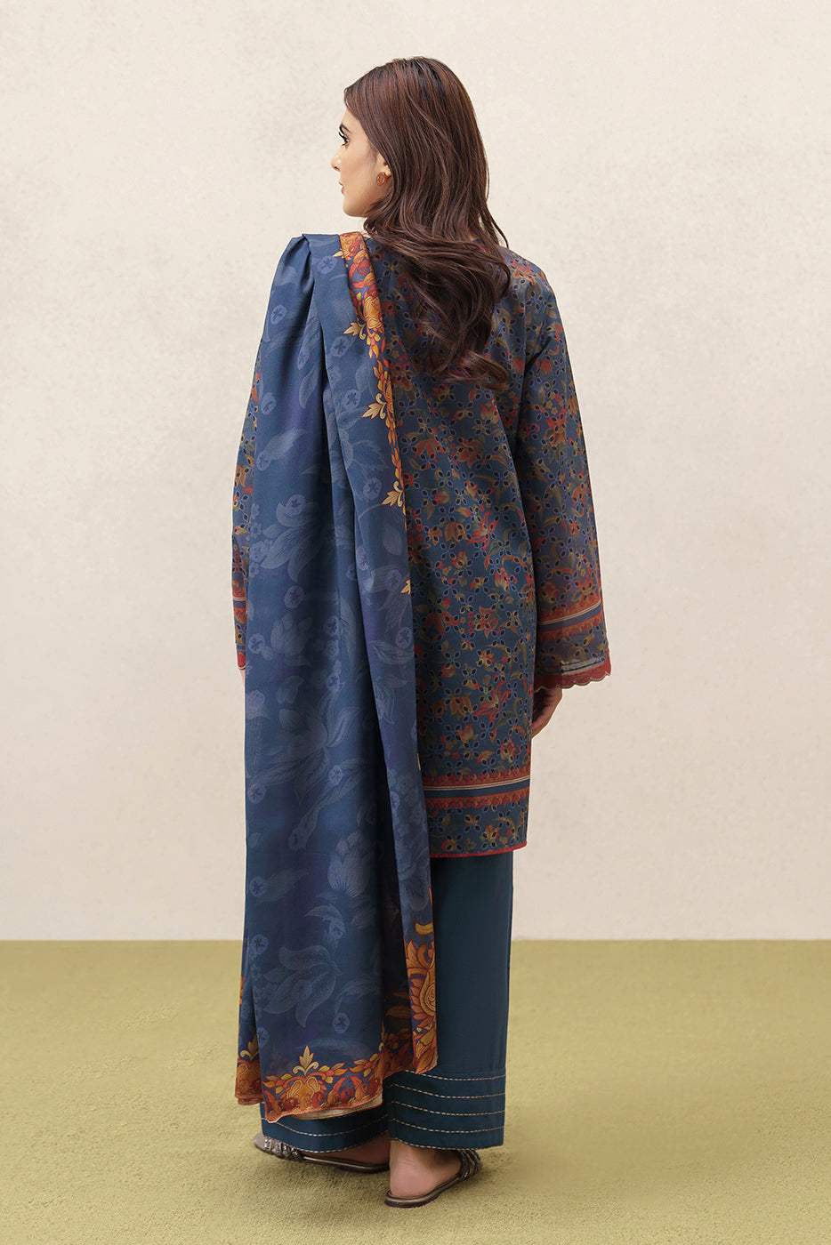 3 PIECE EMBROIDERED LAWN SUIT-FLORAL MEADOW (UNSTITCHED)