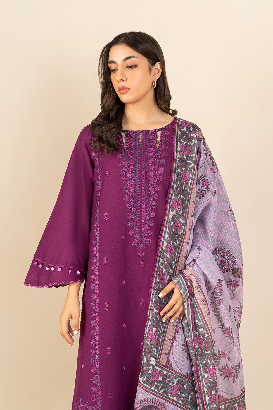 3 PIECE EMBROIDERED LAWN SUIT-FLORENCE FLORA ( UNSTITCHED )