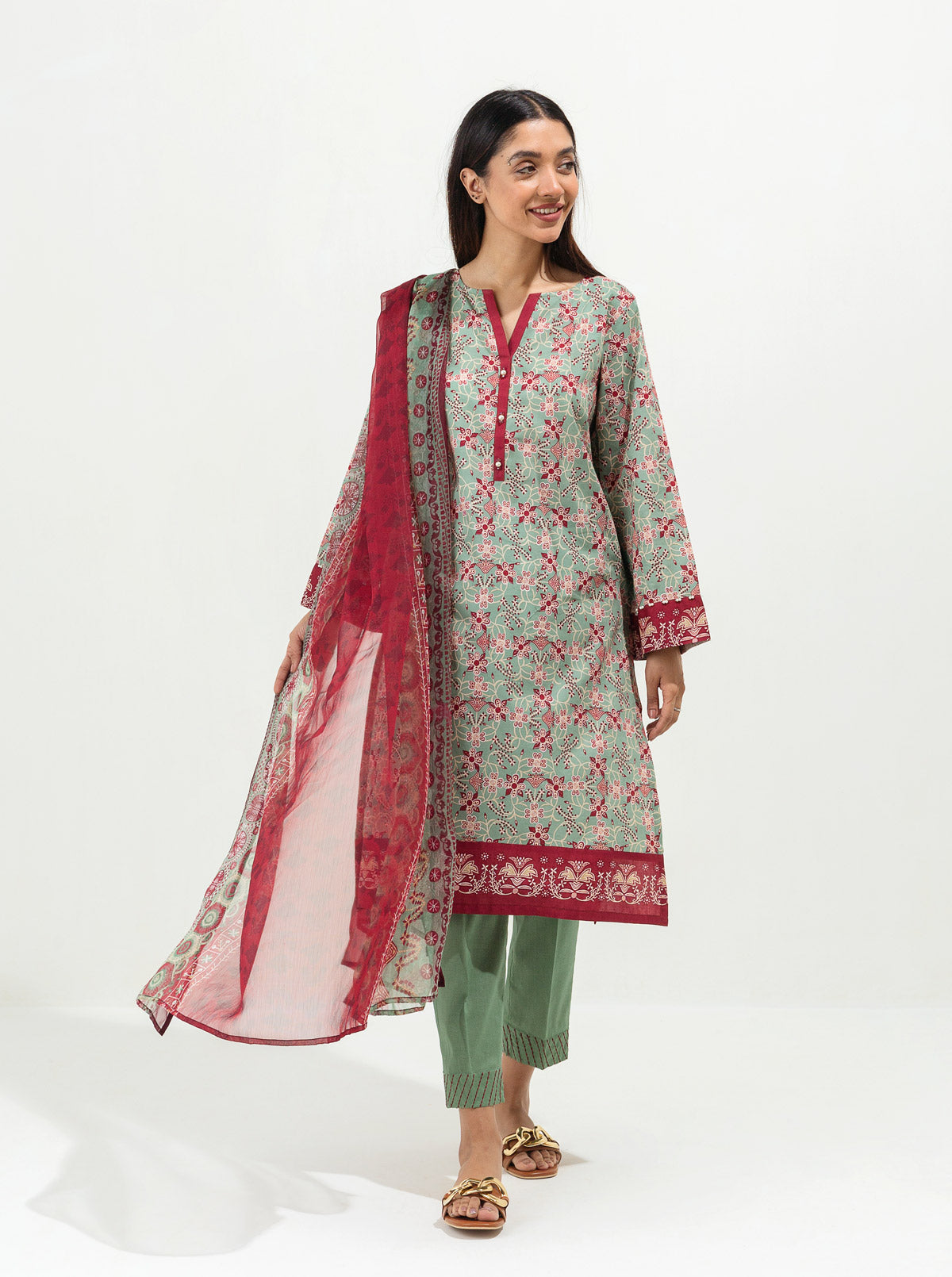 Spruce Breeze-Printed-2P (Unstitched)