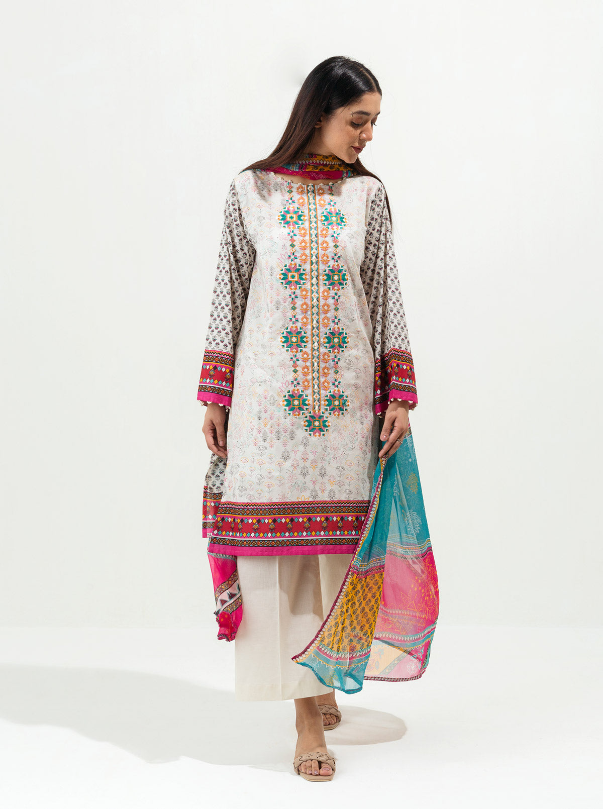Oriental Deco-Embroidered-2P (Unstitched)