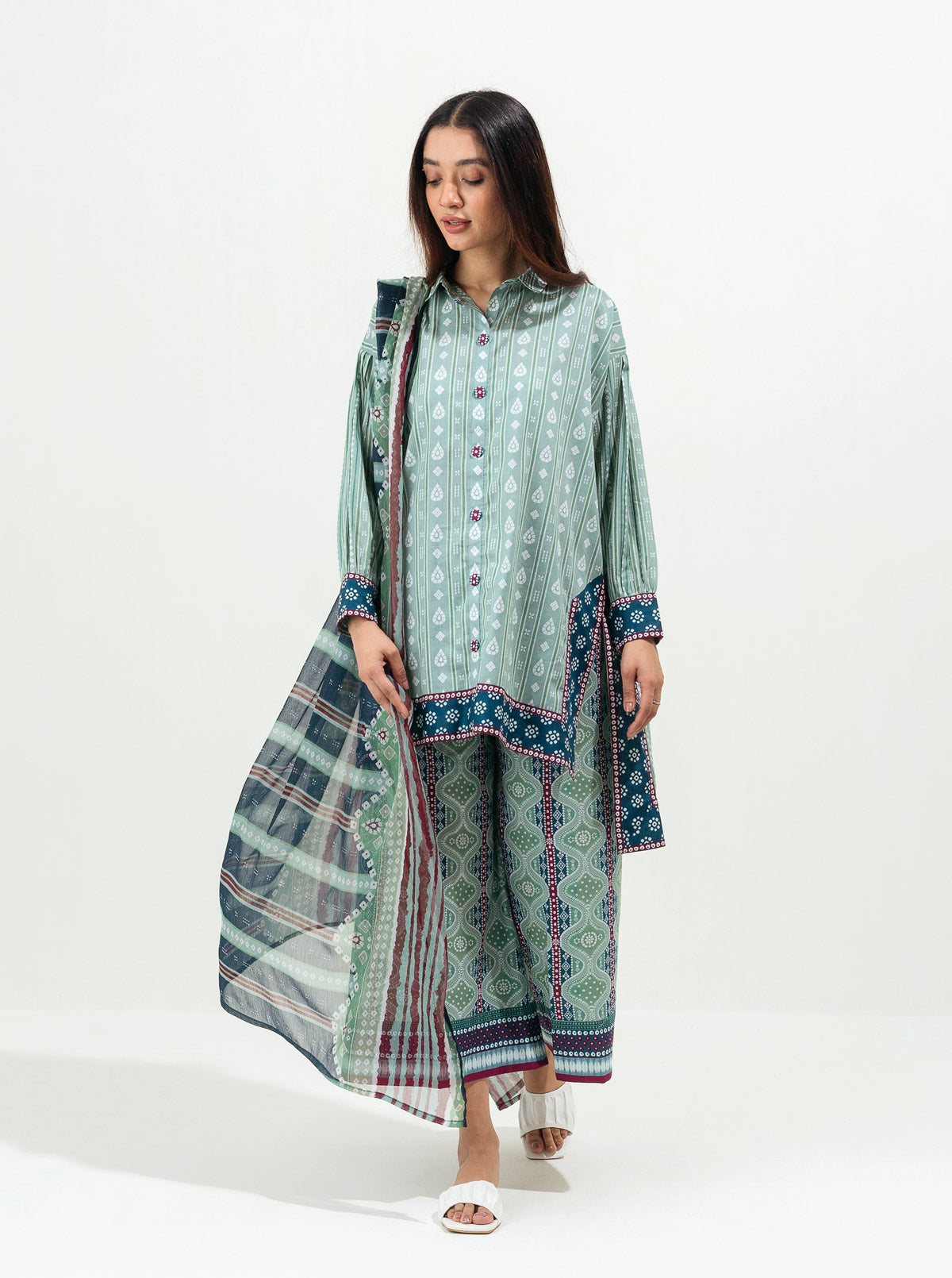 Aqua Serenity-Printed-3P (Unstitched)