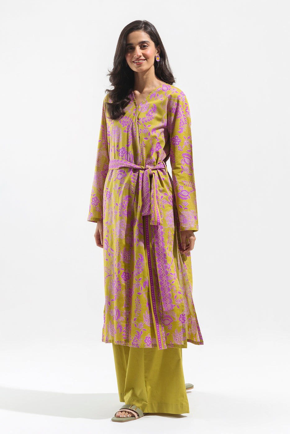 2 Piece - Printed Lawn Suit - Golden Poppy (Unstitched)