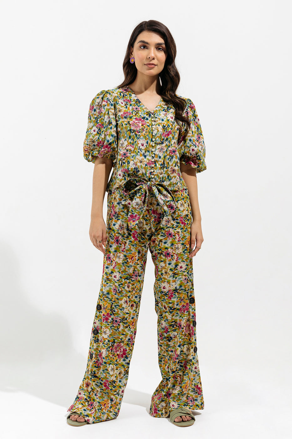 2 PIECE - PRINTED LAWN SUIT - BLOOMY SPLASH