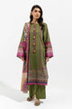 3 Piece - Printed Lawn Suit - Olive Suzani