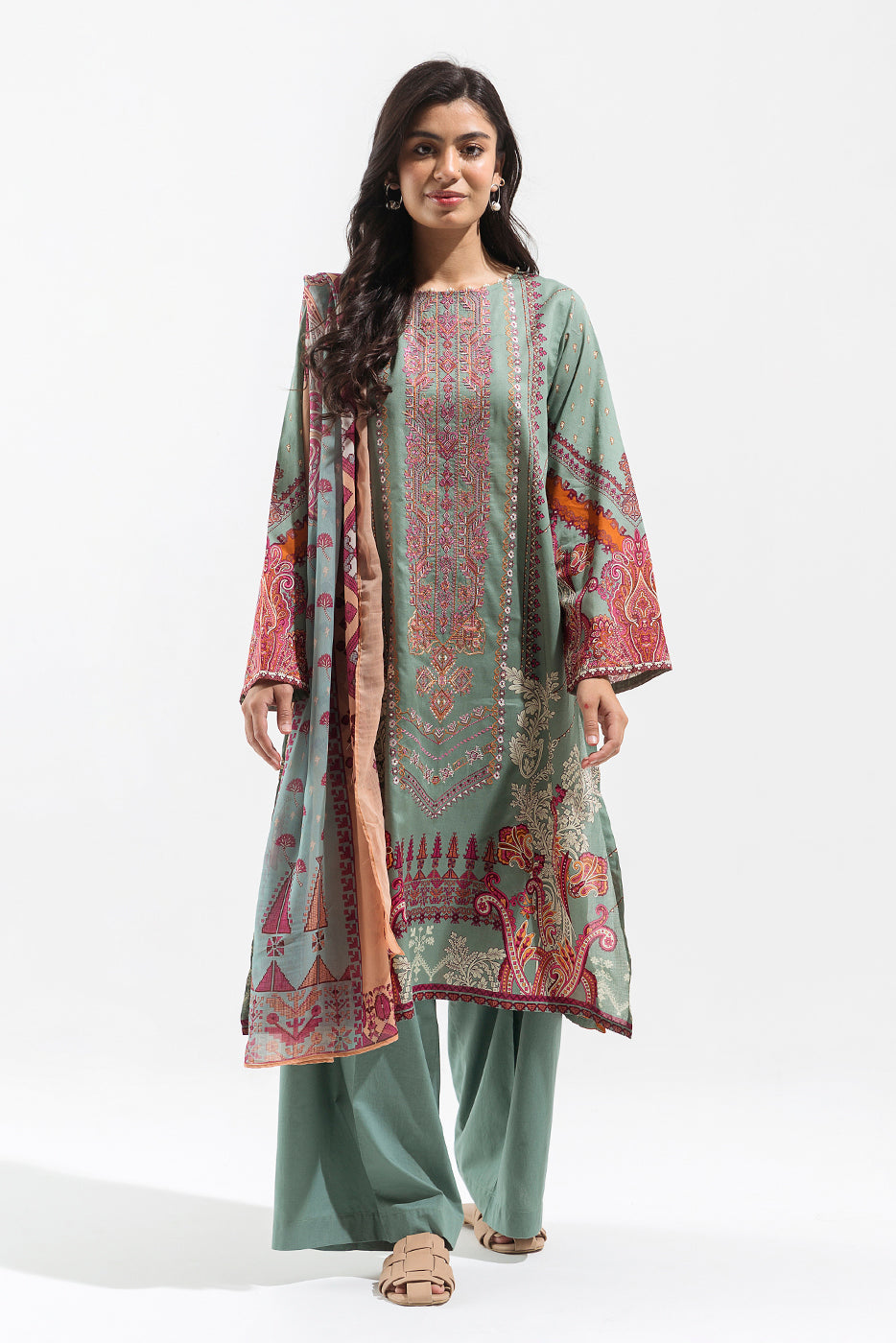 2 PIECE - EMBROIDERED LAWN SUIT - SAPPHIRE WILT