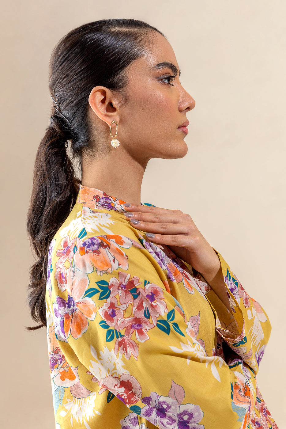Plain chiffon dupatta with trimmings