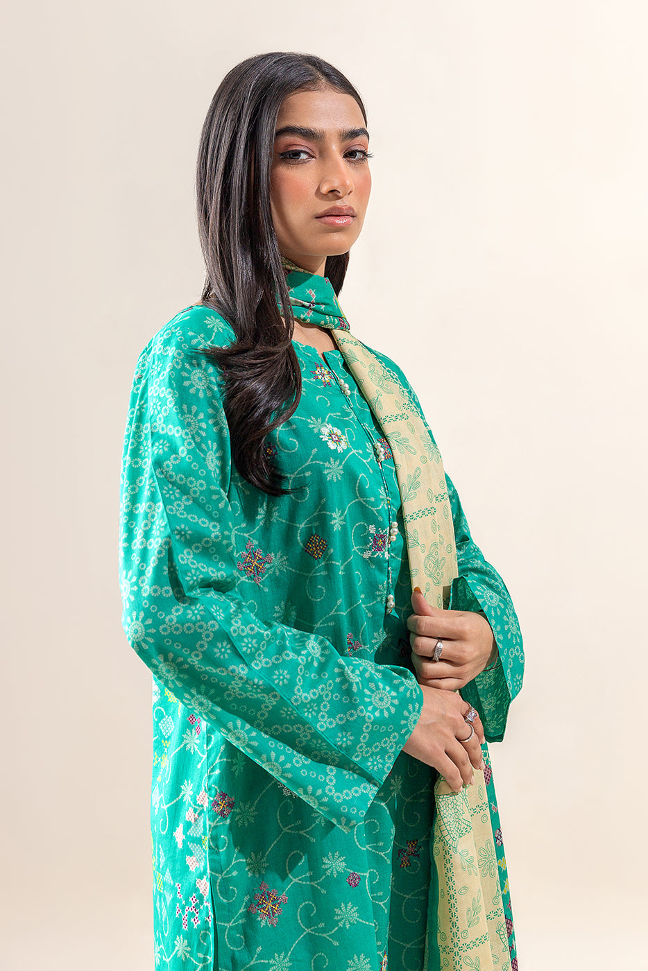 2 Piece Embroidered Lawn Suit-Spring Bud (Unstitched)