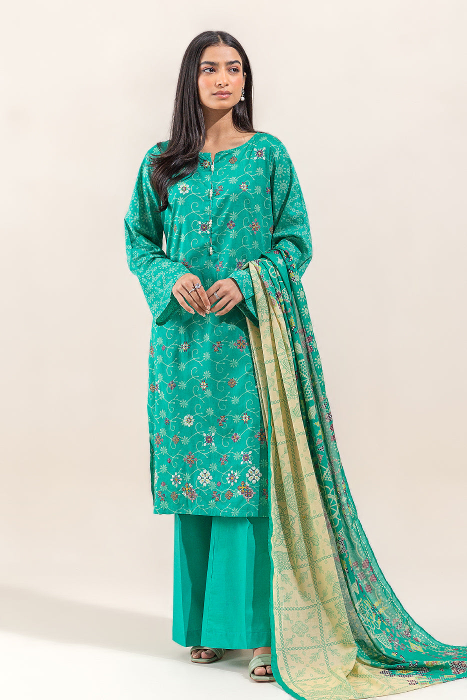 2 Piece Embroidered Lawn Suit-Spring Bud (Unstitched)