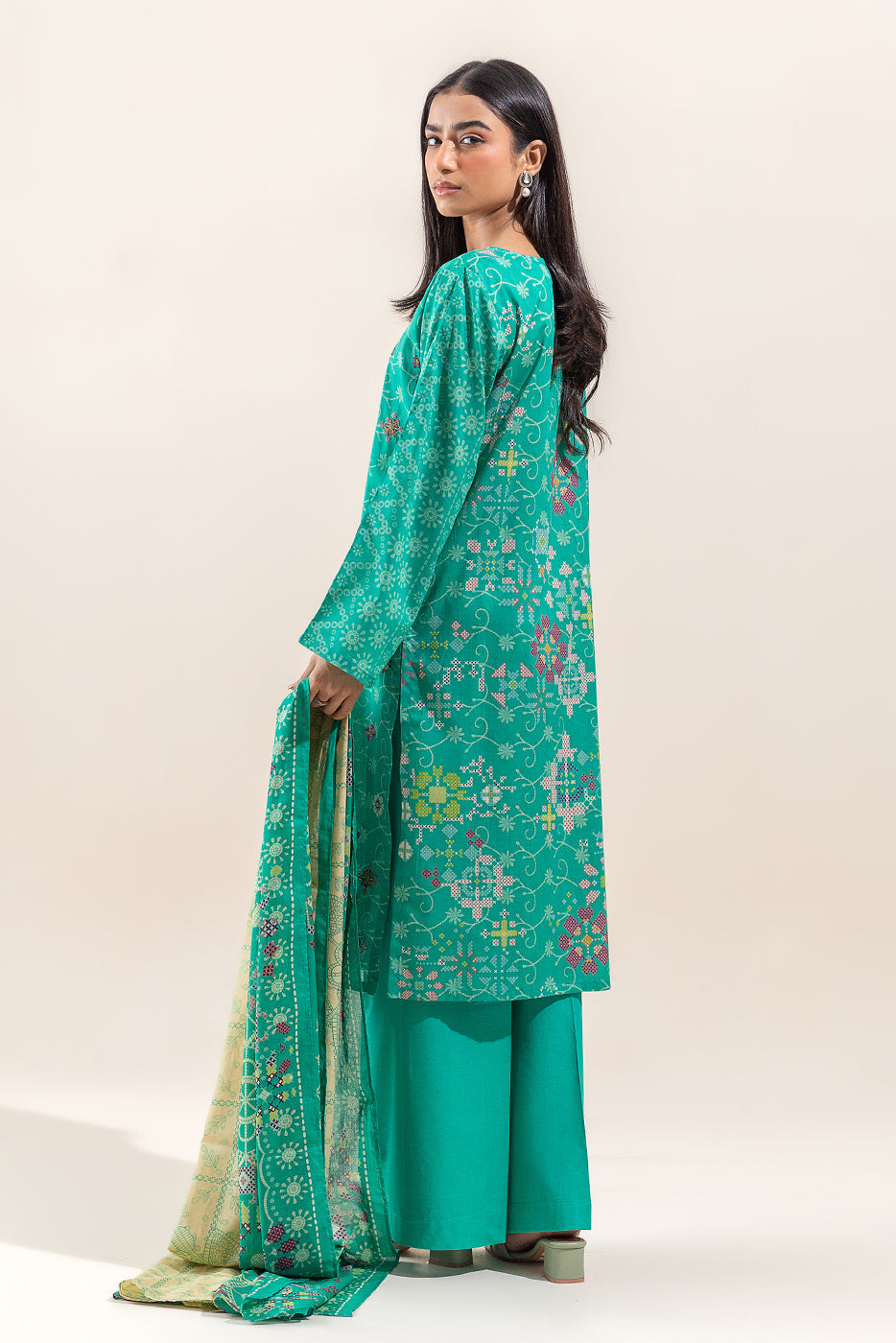 2 Piece Embroidered Lawn Suit-Spring Bud (Unstitched)