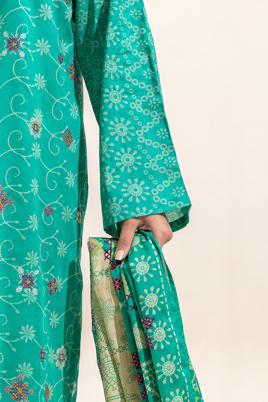 2 Piece Embroidered Lawn Suit-Spring Bud (Unstitched)