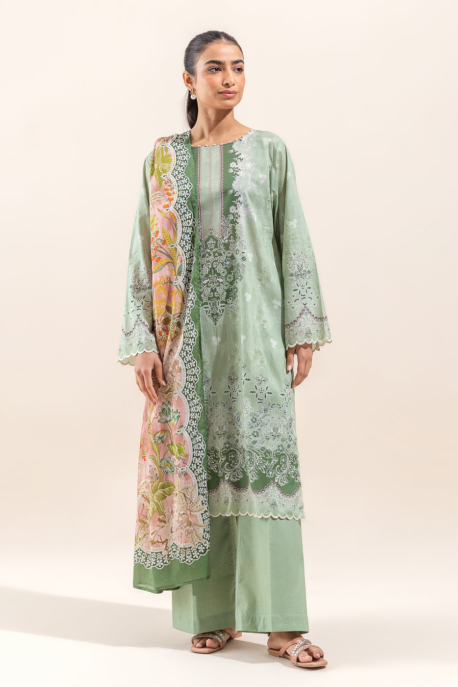 Embroidered Silk Trousers (As Shown)