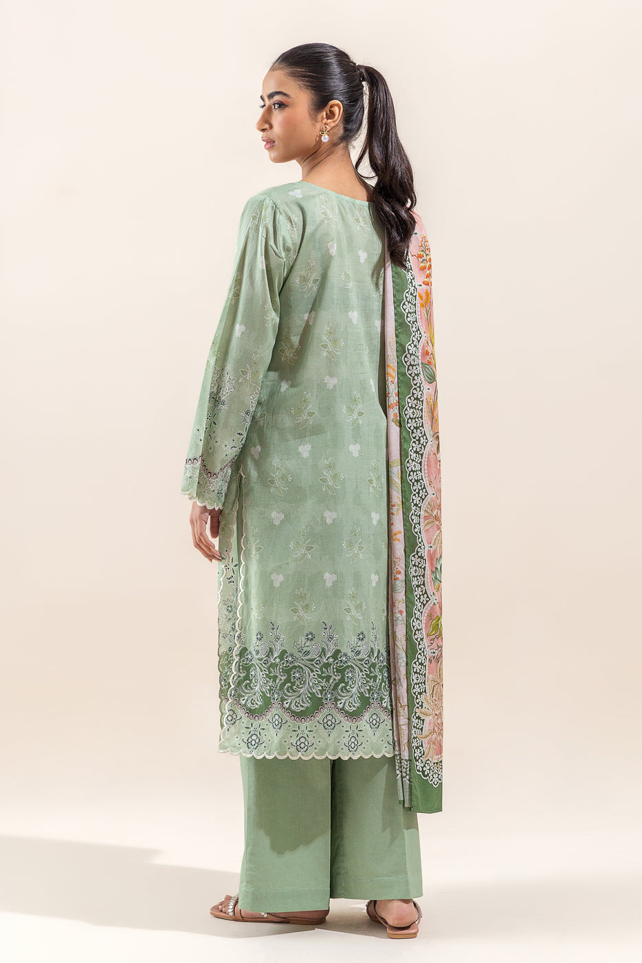 Embroidered Silk Trousers (As Shown)