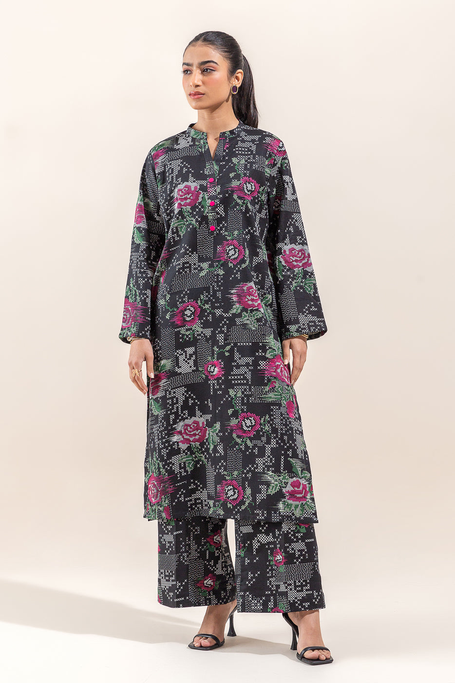 Plain cotton silk pants
