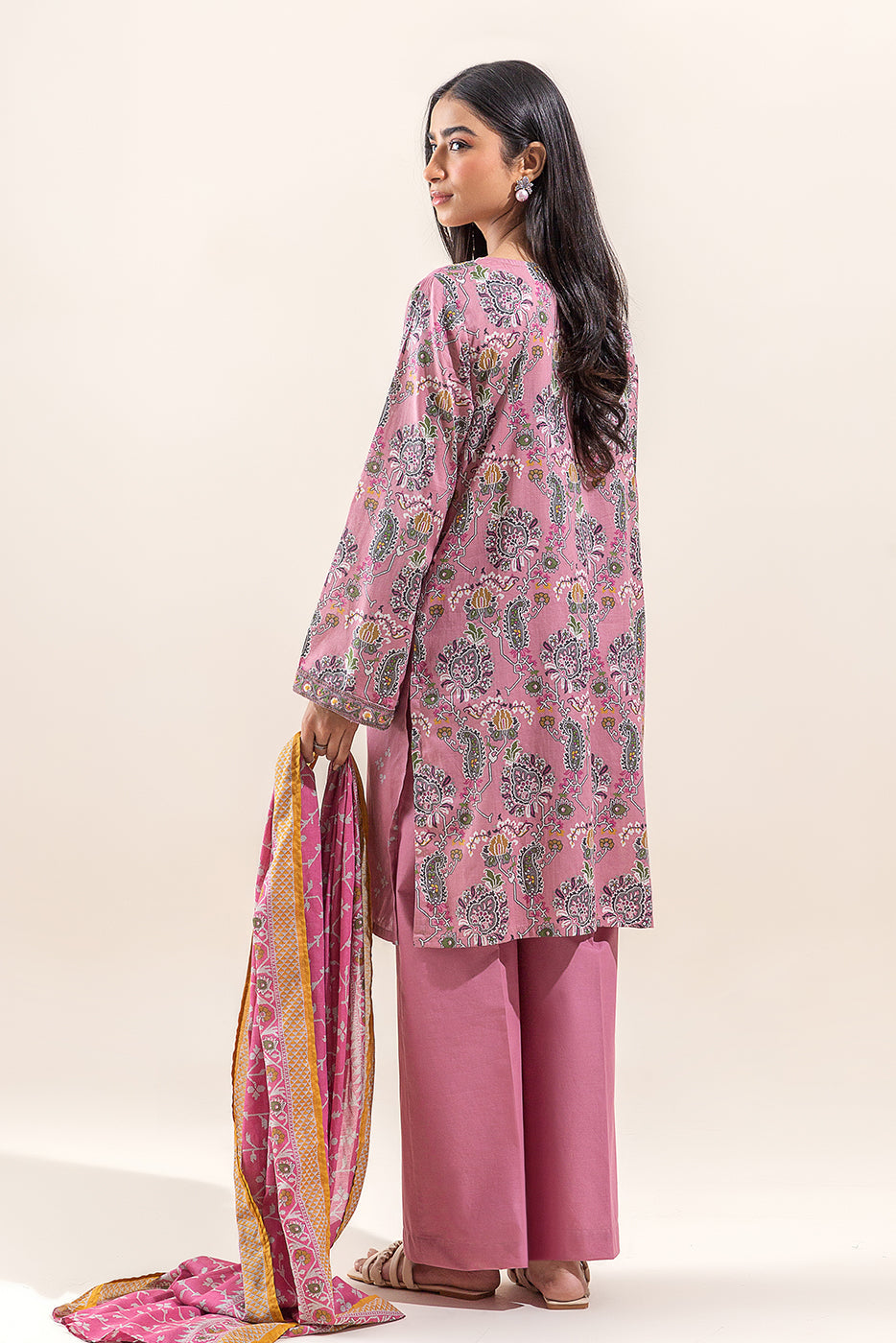 3 Piece Embroidered Lawn Suit-Blusg Crush (Unstitched)