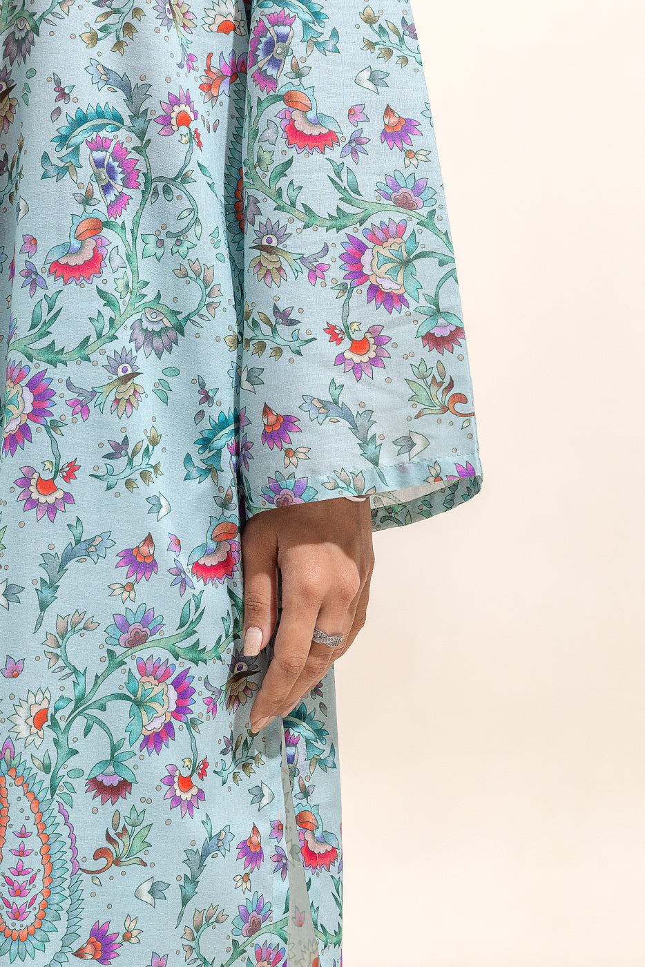 3 Piece Printed Lawn Suit-Grey Mist (Unstitched)