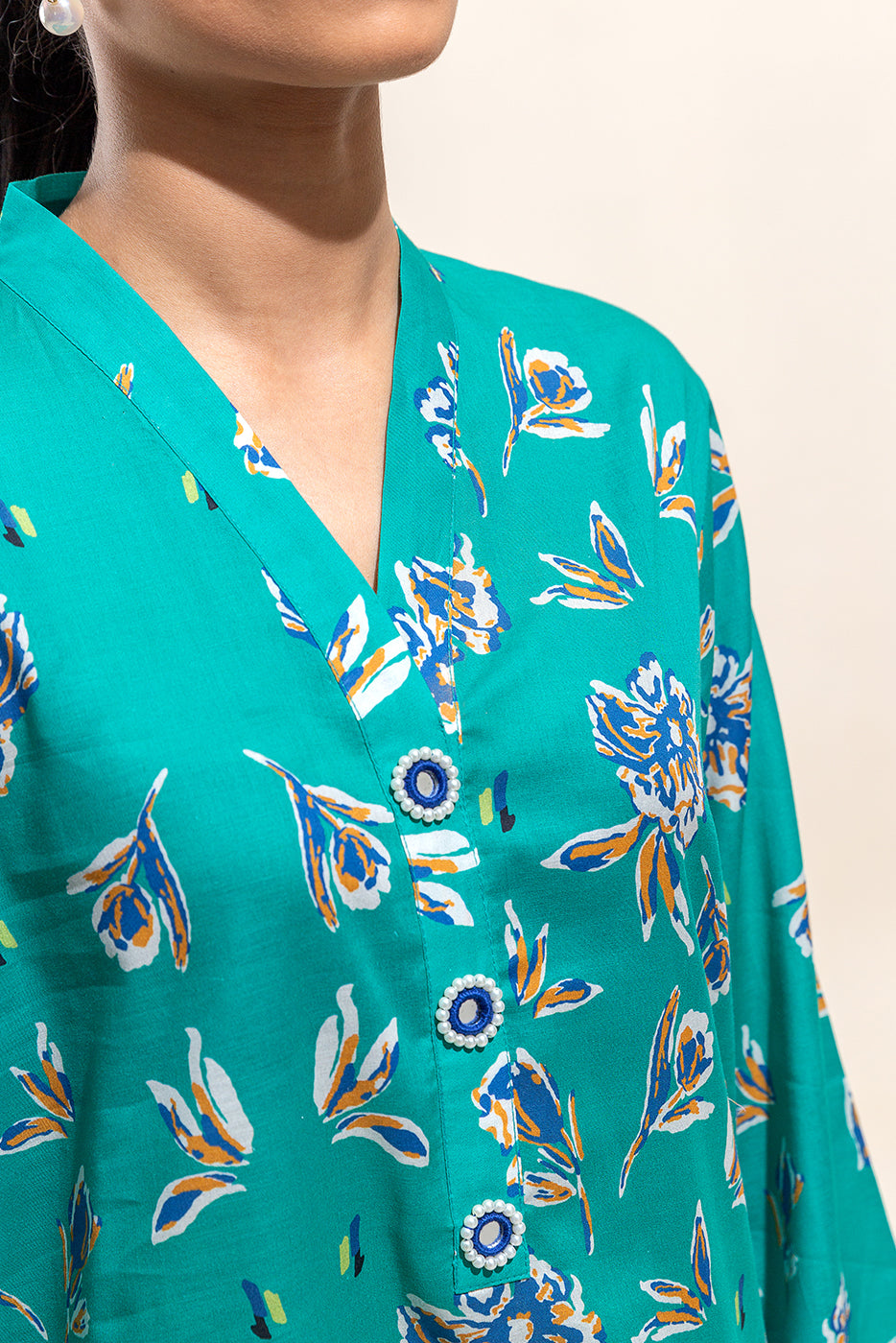 3 Piece Printed Lawn Suit-Peacock Charm (Unstitched)
