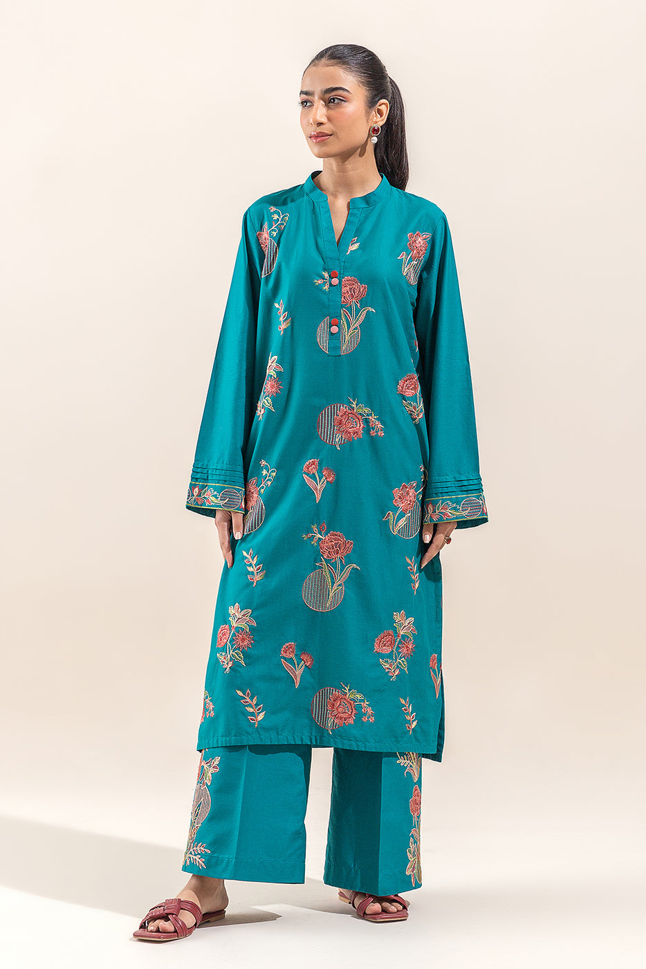 2 Piece Embroidered Lawn Suit-Crystal Lake (Unstitched)