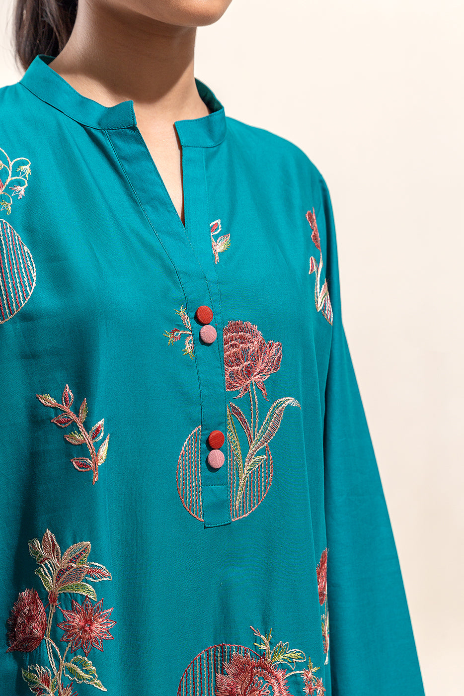 2 Piece Embroidered Lawn Suit-Crystal Lake (Unstitched)